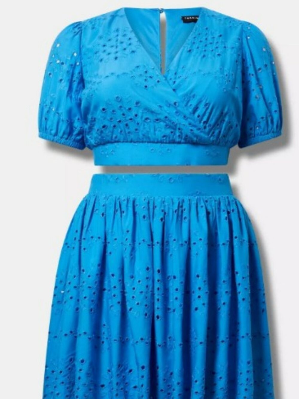 💙 Torrid French Blue Eyelet Set Size 2 Cottagecore Romantic Outfit